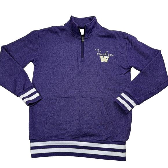 Champion UW Huskies Purple 1/4 Zip Sweatshirt Men’s/Women’s Medium - Picture 10 of 10